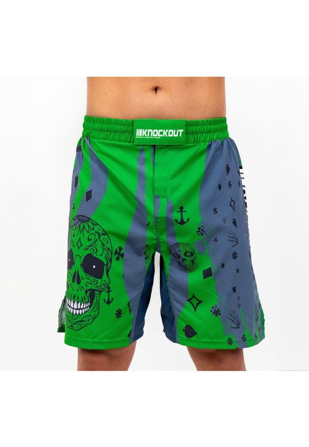 KNOCKOUT - MMA Knockout Skull Szorty. Kolor: zielony