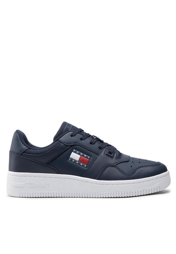 Tommy Jeans Sneakersy Retro Basket EM0EM00955 Granatowy. Kolor: niebieski. Materiał: skóra