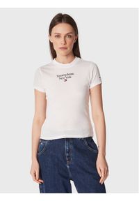 Tommy Jeans T-Shirt Essentail DW0DW14899 Biały Regular Fit. Kolor: biały. Materiał: syntetyk, bawełna