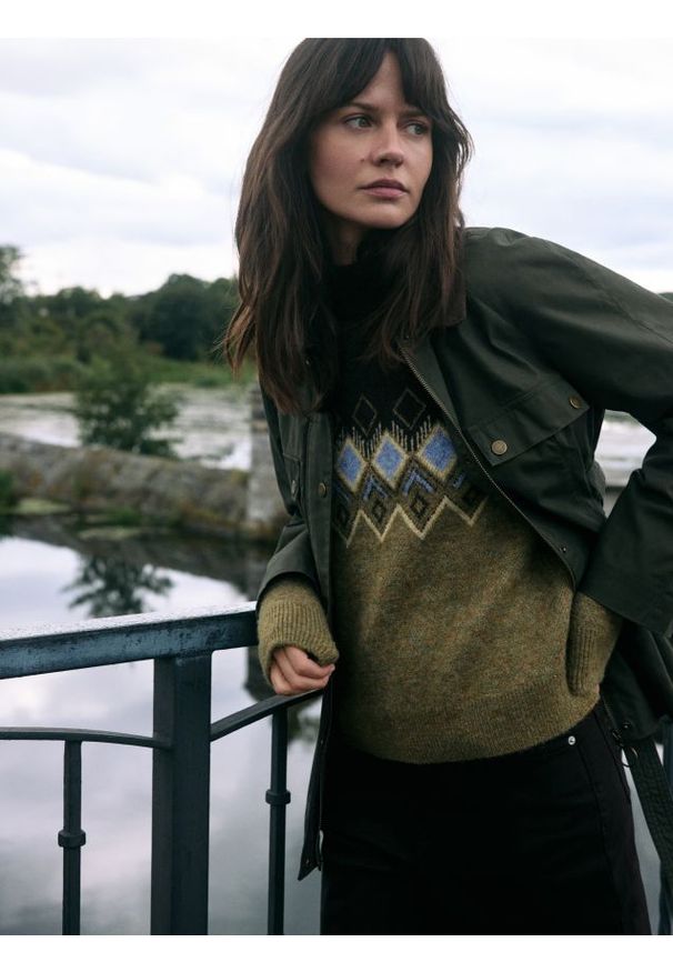 Reserved - Sweter w romby - wielobarwny. Materiał: dzianina, wełna