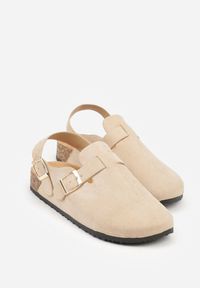 Born2be - Beżowe Sandały w Stylu Chodaków Ozdobione Klamrami Qyrraya. Okazja: na co dzień. Zapięcie: klamry. Kolor: beżowy. Materiał: jeans. Wzór: aplikacja. Sezon: lato. Styl: casual, elegancki #7