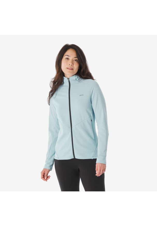 quechua - Polar turystyczny damski Quechua MH500 Light zamek. Typ kołnierza: kołnierzyk stójkowy. Materiał: polar. Długość rękawa: długi rękaw. Długość: długie