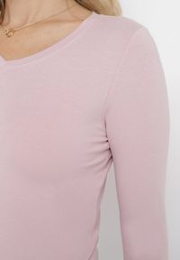 Born2be - Różowa Bawełniana Bluzka z Długim Rękawem Cerminia. Kolor: różowy. Materiał: bawełna. Długość rękawa: długi rękaw. Długość: długie #4