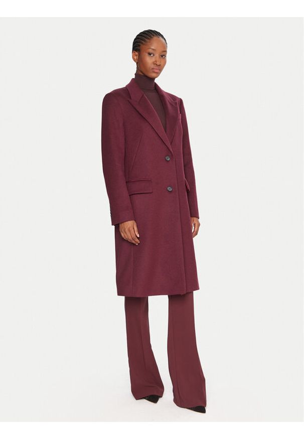BOSS Płaszcz wełniany Classin 50548371 Fioletowy Regular Fit. Kolor: fioletowy. Materiał: wełna