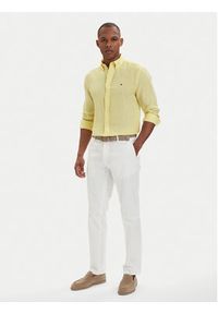 TOMMY HILFIGER - Tommy Hilfiger Koszula MW0MW41530 Żółty jasny Regular Fit. Kolor: żółty. Materiał: len #2