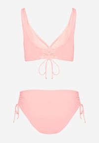 Born2be - Różowe Bikini Majtki Typu Figi i Biustonosz z Ozdobnym Wiązaniem Kinnavia. Kolor: różowy #5