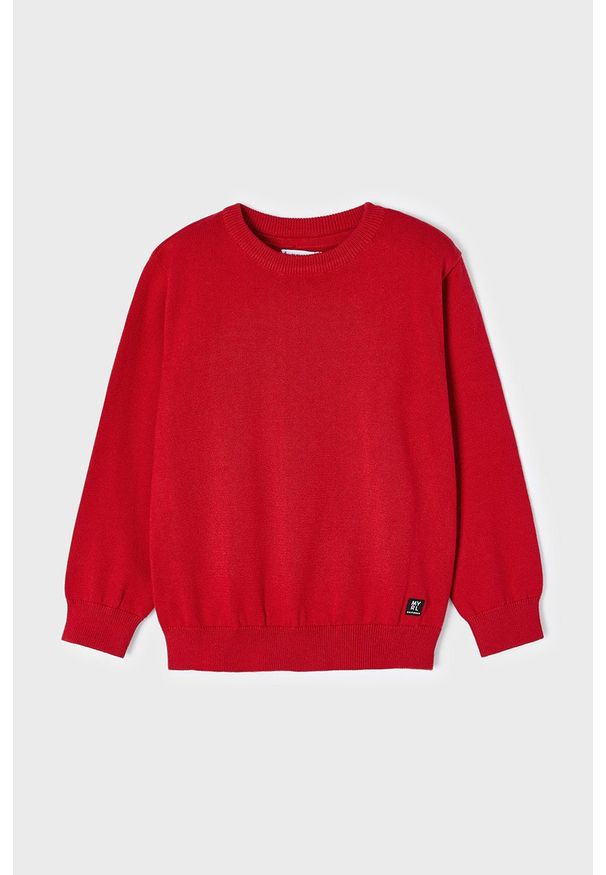 Mayoral sweter bawełniany dziecięcy kolor czerwony lekki. Okazja: na co dzień. Kolor: czerwony. Materiał: bawełna. Styl: casual
