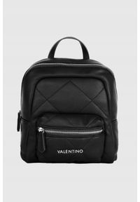 Valentino by Mario Valentino - VALENTINO Czarny plecak Cold Re Backpack. Kolor: czarny. Materiał: skóra. Wzór: paski. Styl: elegancki