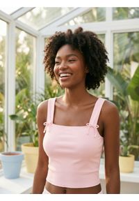 Sinsay - Top na ramiączkach - różowy. Kolor: różowy. Długość rękawa: na ramiączkach #1