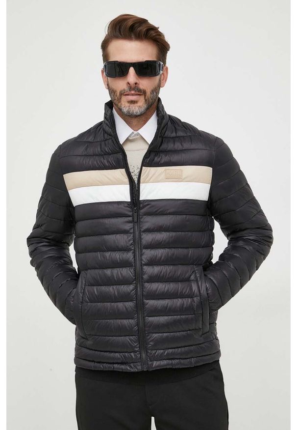 Karl Lagerfeld kurtka męska kolor czarny przejściowa. Kolor: czarny. Materiał: materiał