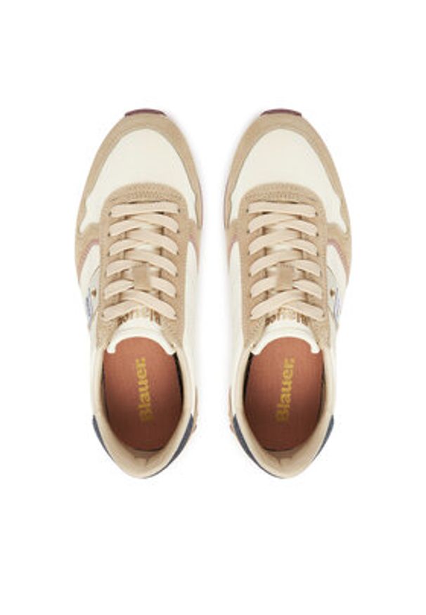 Blauer Sneakersy F5MILLEN03/NYG Beżowy. Kolor: beżowy. Materiał: skóra