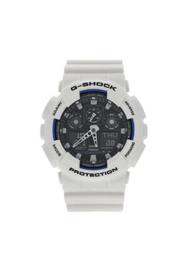 G-Shock Zegarek GA-100B-7AER Biały. Kolor: biały