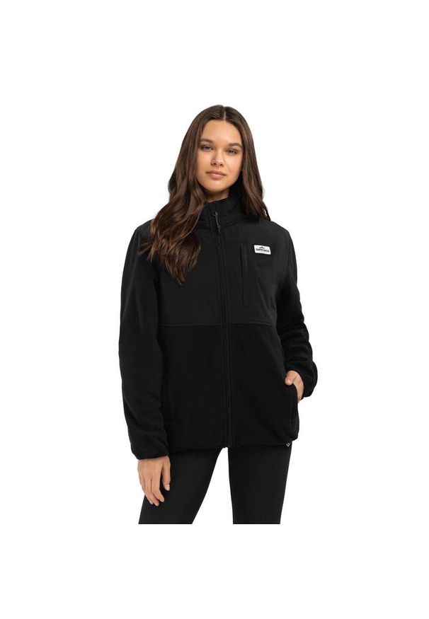SIROKO - Kurtka polarowa zimowa damska Ripstop Vevey-W. Kolor: czarny. Materiał: polar. Sezon: zima