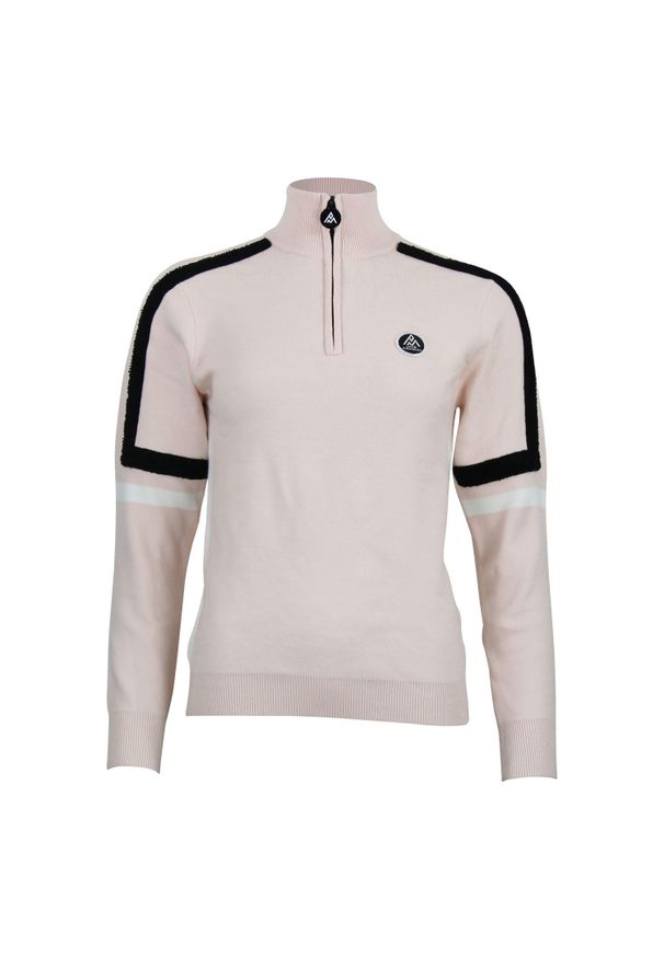 PEAK MOUNTAIN - Bardzowy golf 1/2 zamek damski Peak Mountain Asta. Typ kołnierza: golf. Kolor: różowy. Sport: golf