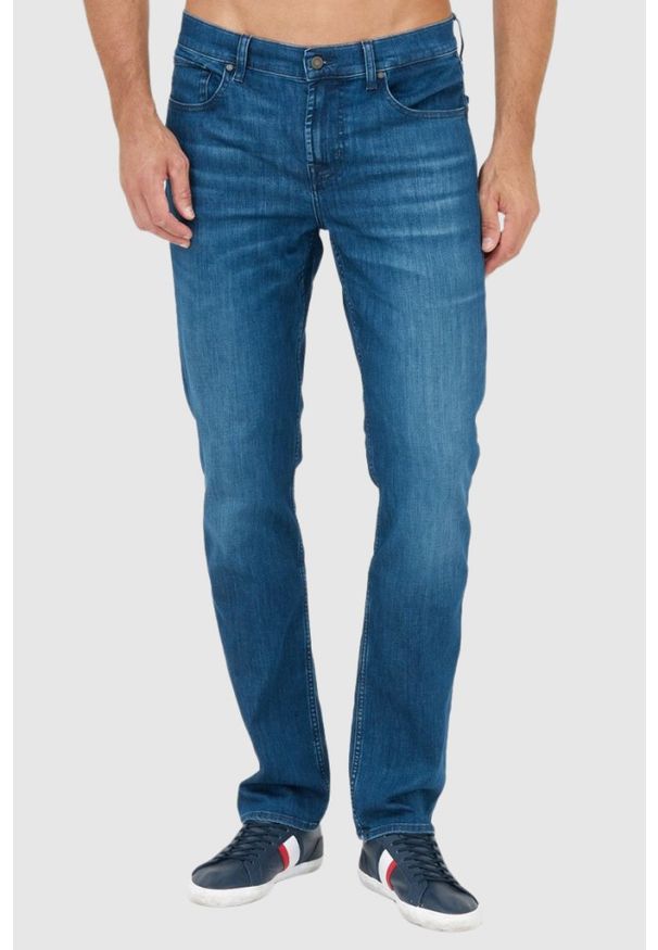 7 FOR ALL MANKIND Granatowe jeansy męskie SLIMMY, Rozmiar 33. Kolor: niebieski