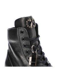 Czarne Sneakersy Carinii Damskie Buty Na Platformie. Kolor: czarny. Materiał: jeans, skóra. Obcas: na platformie. Styl: elegancki. Wysokość obcasa: średni #7