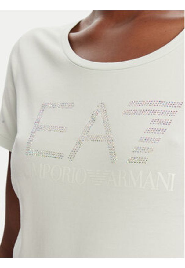 EA7 Emporio Armani T-Shirt 7W000094 AF10373 U9060 Błękitny Slim Fit. Kolor: niebieski. Materiał: bawełna