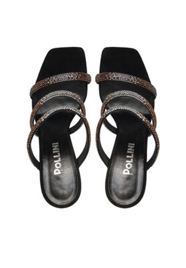 Pollini Klapki SA28179C1ITAS000 Czarny. Kolor: czarny. Materiał: skóra, zamsz
