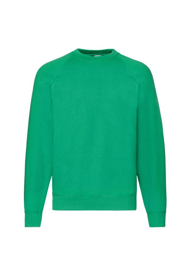 FRUIT OF THE LOOM - Klasyczna Bluza Raglanowa Unisex Dla Dorosłych. Kolor: zielony. Długość rękawa: raglanowy rękaw