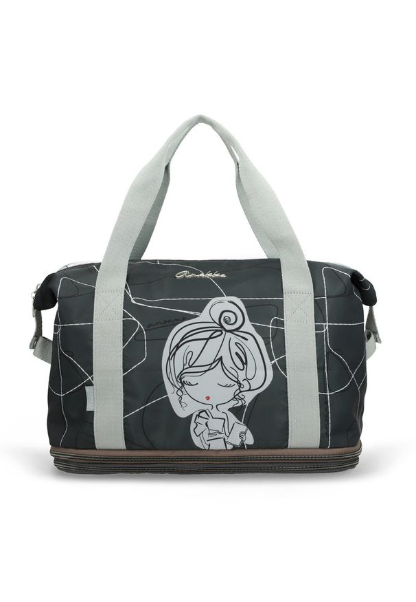 Torba podróżna damska Anekke, wykonana z materiału tekstylnego z dekoracyjnym nadrukiem rozkładana, kolorowa, 42588-002. Materiał: materiał. Wzór: kolorowy, nadruk. Styl: casual, klasyczny, elegancki