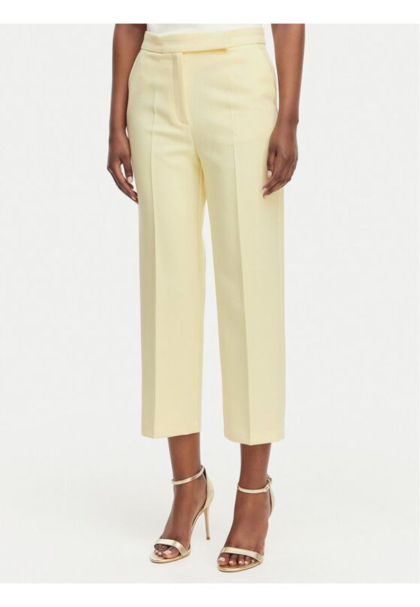 Morgan Spodnie materiałowe 261-PVADO.F Żółty Regular Fit. Kolor: żółty. Materiał: syntetyk