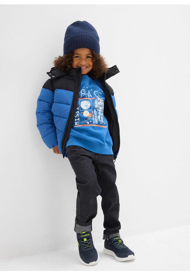 bonprix - Hydrofobowa zimowa kurtka pikowana na ciepłej podszewce. Kolor: niebieski. Sezon: zima