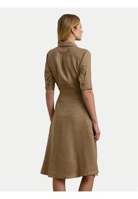 Lauren Ralph Lauren - LAUREN RALPH LAUREN Sukienka koszulowa 200905667016 Beżowy Regular Fit. Kolor: beżowy. Materiał: len. Typ sukienki: koszulowe #4