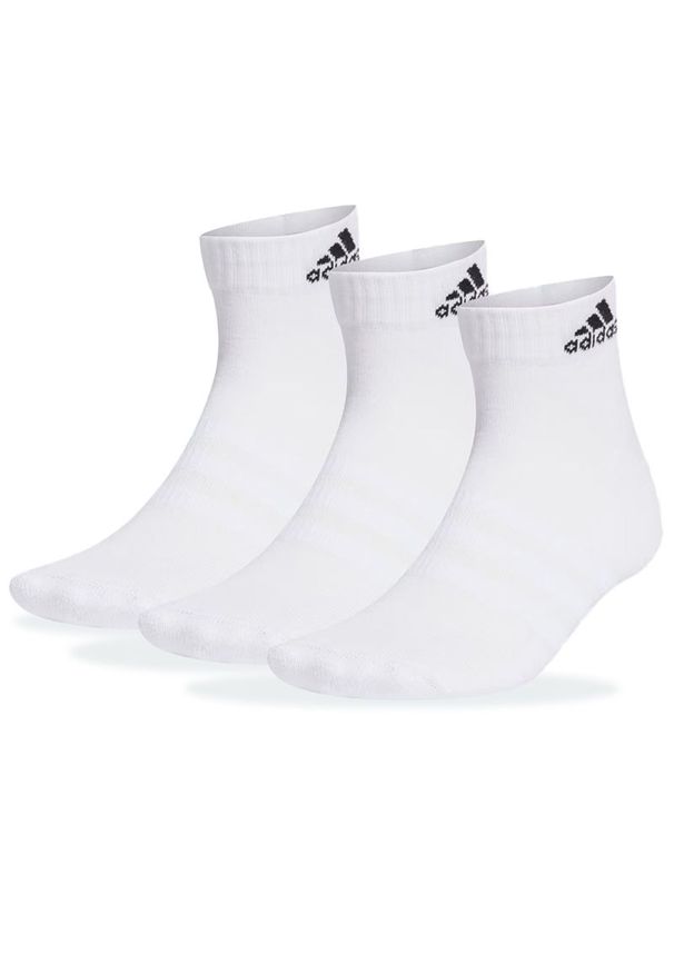 Adidas - Skarpety adidas Sportswear Cushioned Sportswear Ankle Socks 3 Pairs HT3441 - białe. Kolor: biały. Materiał: elastan, bawełna, materiał, nylon, poliester. Wzór: napisy, aplikacja