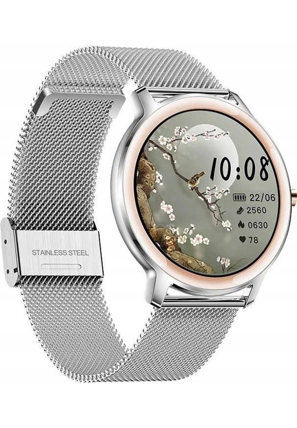 Srebrny zegarek ZAXER smartwatch