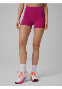 4f - 4F Legginsy krótkie treningowe damskie - różowe M. Stan: podwyższony. Kolor: różowy. Materiał: włókno. Długość: krótkie #2