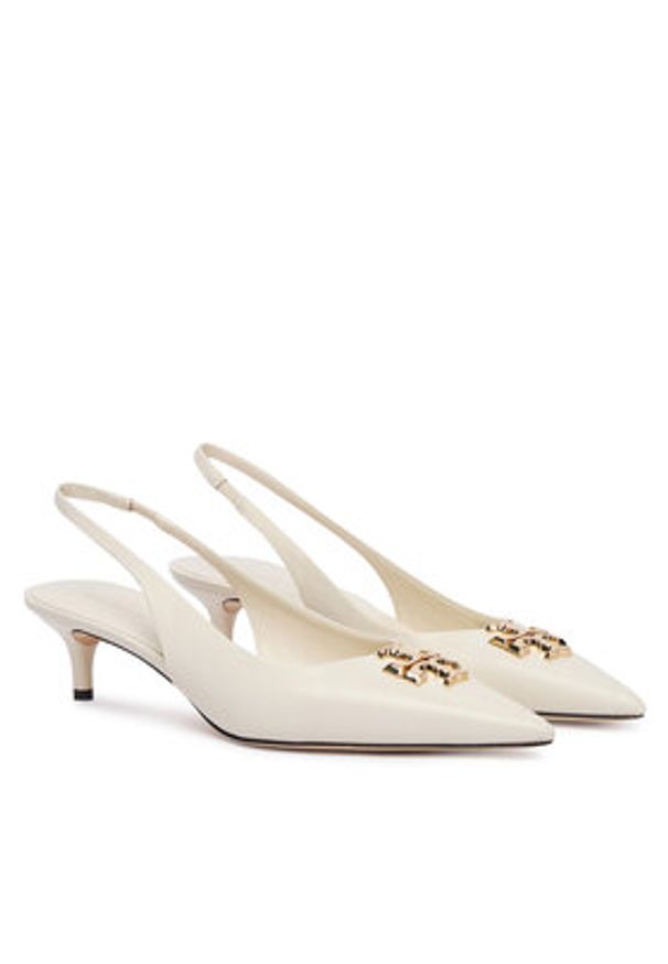 Tory Burch Czółenka Eleanor Slingback 181018 Écru. Kolor: kremowy. Materiał: skóra