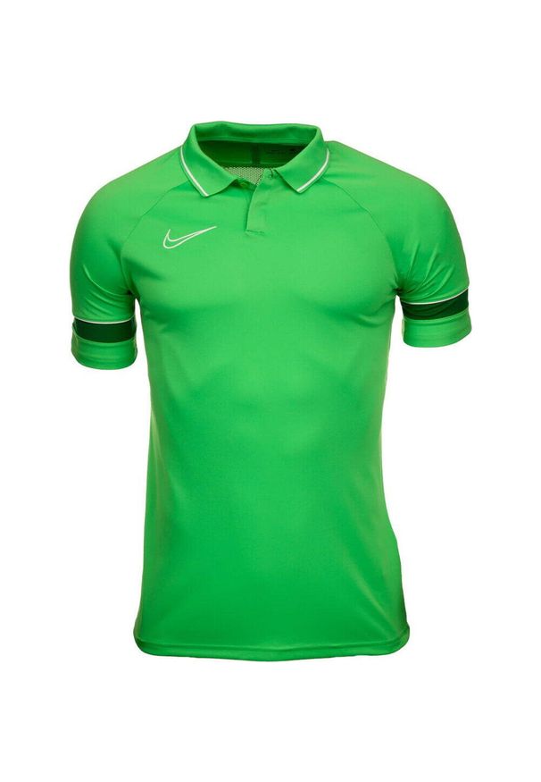 Koszulka sportowa dla dzieci Nike Dri-FIT Academy 21 Polo. Typ kołnierza: polo. Kolor: zielony. Technologia: Dri-Fit (Nike)