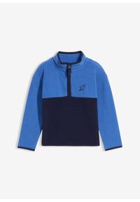 bonprix - Bluza z polaru zapinana na zamek. Kolor: niebieski. Materiał: polar
