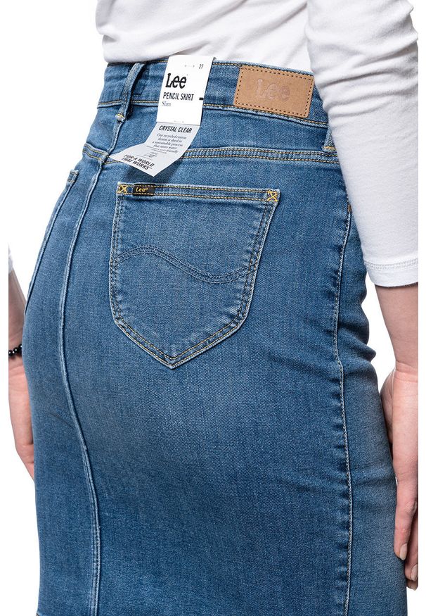 Lee - LEE Pencil Skirt DAMSKA SPÓDNICA JEANSOWA MID WORN MARTHA L38GQDTO 112108194. Materiał: jeans