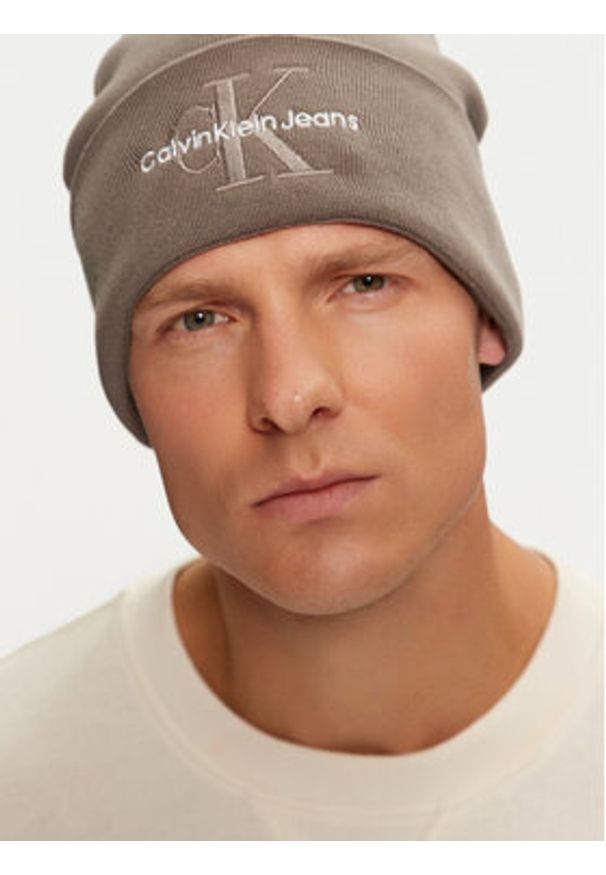 Calvin Klein Czapka Mono Logo Embro K50K512460 Brązowy. Kolor: brązowy. Materiał: bawełna