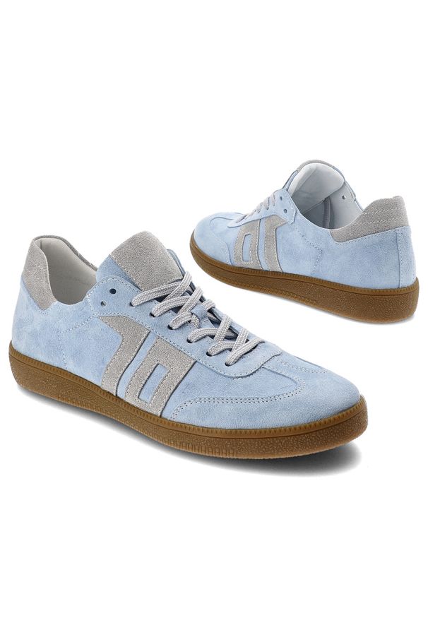 Niebieskie Sneakersy Armodo Modne Zamszowe Obuwie Damskie. Okazja: na co dzień. Zapięcie: sznurówki. Kolor: niebieski. Materiał: zamsz. Szerokość cholewki: normalna. Styl: klasyczny, elegancki, casual