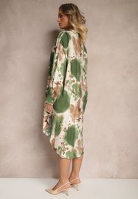 Renee - Zielona Wiskozowa Sukienka Oversize o Kroju Koszuli w Abstrakcyjny Print Gonnivae. Okazja: na co dzień. Typ kołnierza: kołnierzyk klasyczny. Kolor: zielony. Materiał: wiskoza. Długość rękawa: długi rękaw. Wzór: nadruk. Typ sukienki: koszulowe, oversize. Styl: klasyczny, casual, elegancki #4