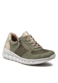 Rieker Sneakersy L2230-52 Khaki. Kolor: brązowy. Materiał: materiał