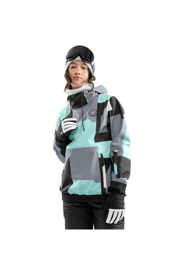 SIROKO - Kurtka snowboardowa damska W1-W Ushuaia. Kolor: niebieski, szary, wielokolorowy. Materiał: materiał, softshell. Sport: snowboard