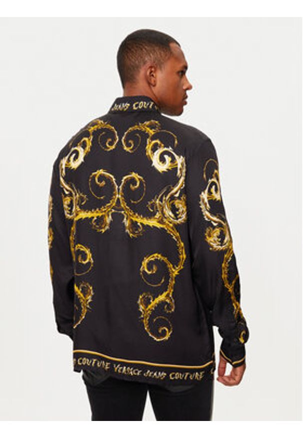 Versace Jeans Couture Koszula 77GAL2RC Czarny Regular Fit. Kolor: czarny. Materiał: wiskoza