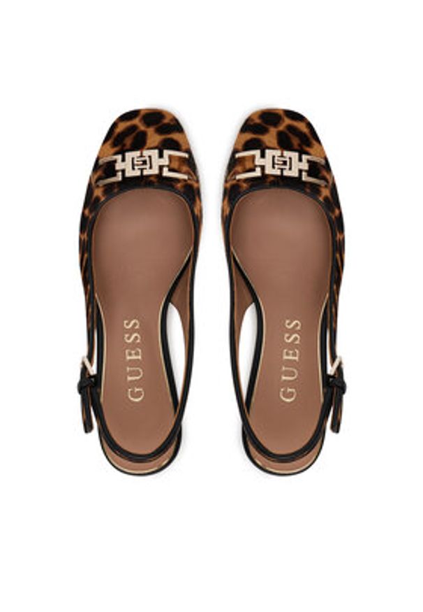 Guess Sandały FLTCLD LEP05 Brązowy. Kolor: brązowy. Materiał: skóra