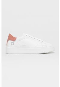 D.A.T.E. Buty skórzane kolor biały na platformie. Nosek buta: okrągły. Zapięcie: sznurówki. Kolor: biały. Materiał: skóra. Obcas: na platformie #1