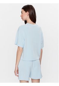 Moss Copenhagen T-Shirt 17525 Niebieski Basic Fit. Kolor: niebieski #4