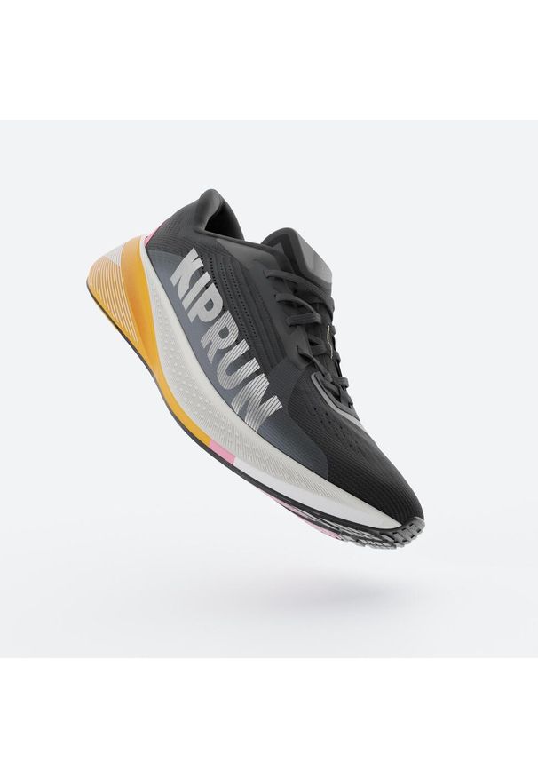 KIPRUN - Buty do biegania damskie Kiprun 500 Premium. Kolor: wielokolorowy, pomarańczowy, żółty, różowy, czarny. Sport: bieganie
