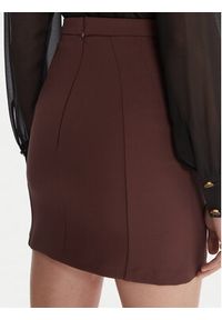 Elisabetta Franchi Spódnica mini GO-148-57E2-V380 Brązowy Slim Fit. Kolor: brązowy. Materiał: syntetyk #5