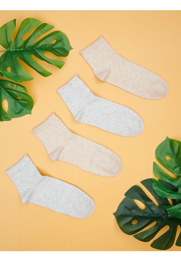 Sinsay - Skarpetki 4 pack - wielobarwny. Wzór: melanż