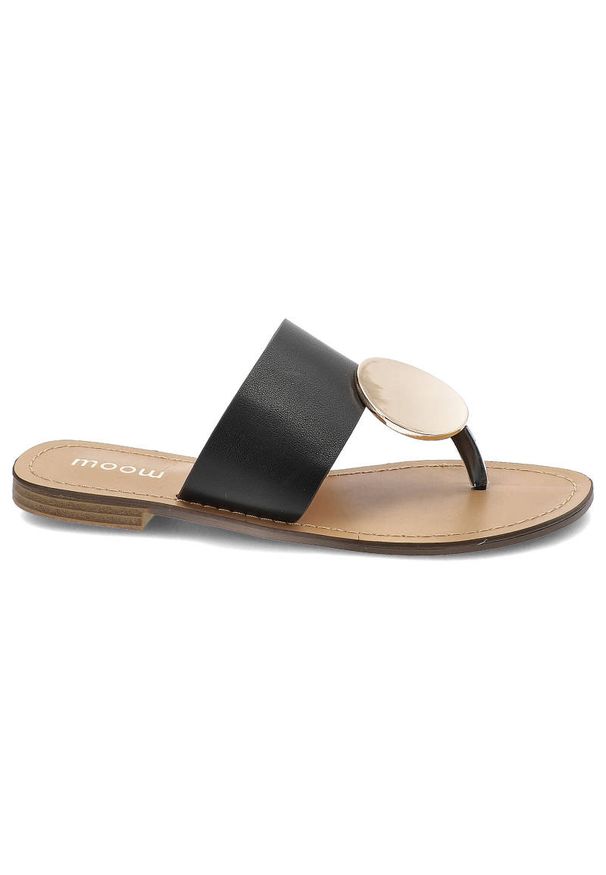 Czarne Klapki Moow Eleganckie Damskie Buty. Okazja: na co dzień, na spacer. Kolor: czarny. Materiał: skóra ekologiczna. Sezon: lato. Styl: elegancki