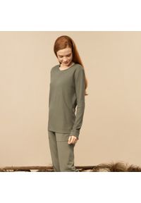 outhorn - Longsleeve z dzianiny waflowej damski. Okazja: na co dzień. Materiał: dzianina. Długość rękawa: długi rękaw. Styl: casual, klasyczny