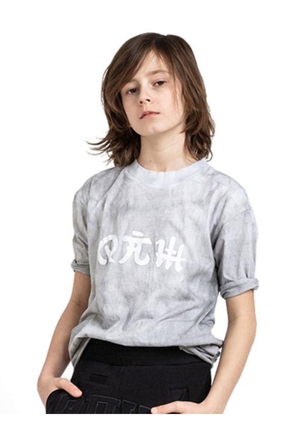 ROBERT KUPISZ - Szary t-shirt ORINET. Kolor: szary. Materiał: bawełna. Długość rękawa: długi rękaw. Długość: długie