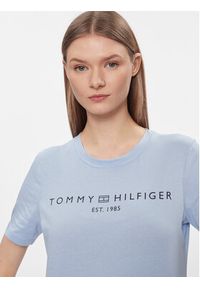 TOMMY HILFIGER - Tommy Hilfiger T-Shirt WW0WW40276 Niebieski Regular Fit. Kolor: niebieski. Materiał: bawełna #5
